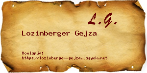 Lozinberger Gejza névjegykártya